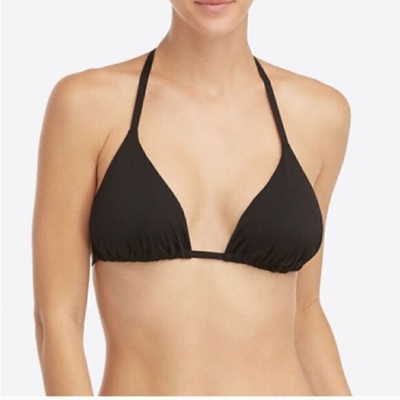 SPANX Triangle Bikini Top Swimwear Black Size S - Picture 1 of 5
